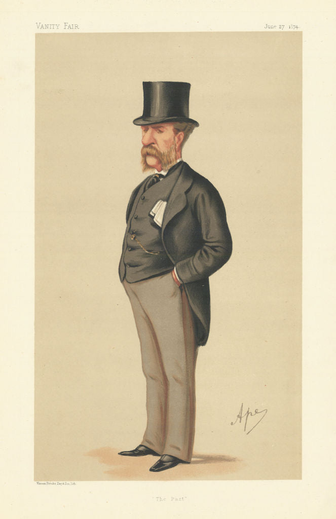 VANITY FAIR SPY CARTOON William Patrick Adam 'The Past' Law. By Ape 1874 print